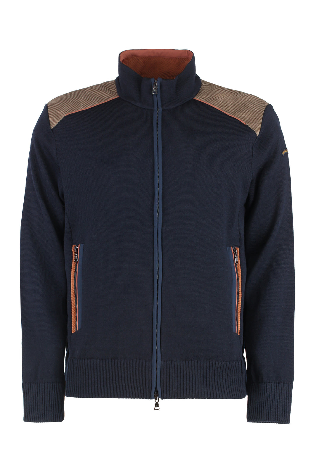 High collar zipped cardigan