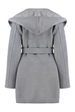 Load image into Gallery viewer, Hooded wool coat
