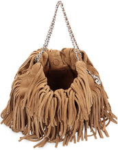 Load image into Gallery viewer, Mini Hobo bag Fleming in suede with fringes
