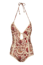Load image into Gallery viewer, Vitali Keyhole Crochet printed one-piece swimsuit
