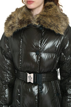 Load image into Gallery viewer, Chamoille belted long down jacket
