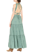 Load image into Gallery viewer, Broderie anglaise inserts cotton long dress
