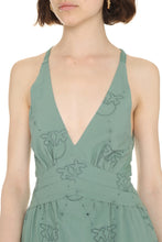 Load image into Gallery viewer, Broderie anglaise inserts cotton long dress
