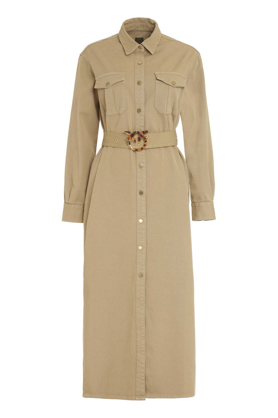 Belted cotton shirtdress