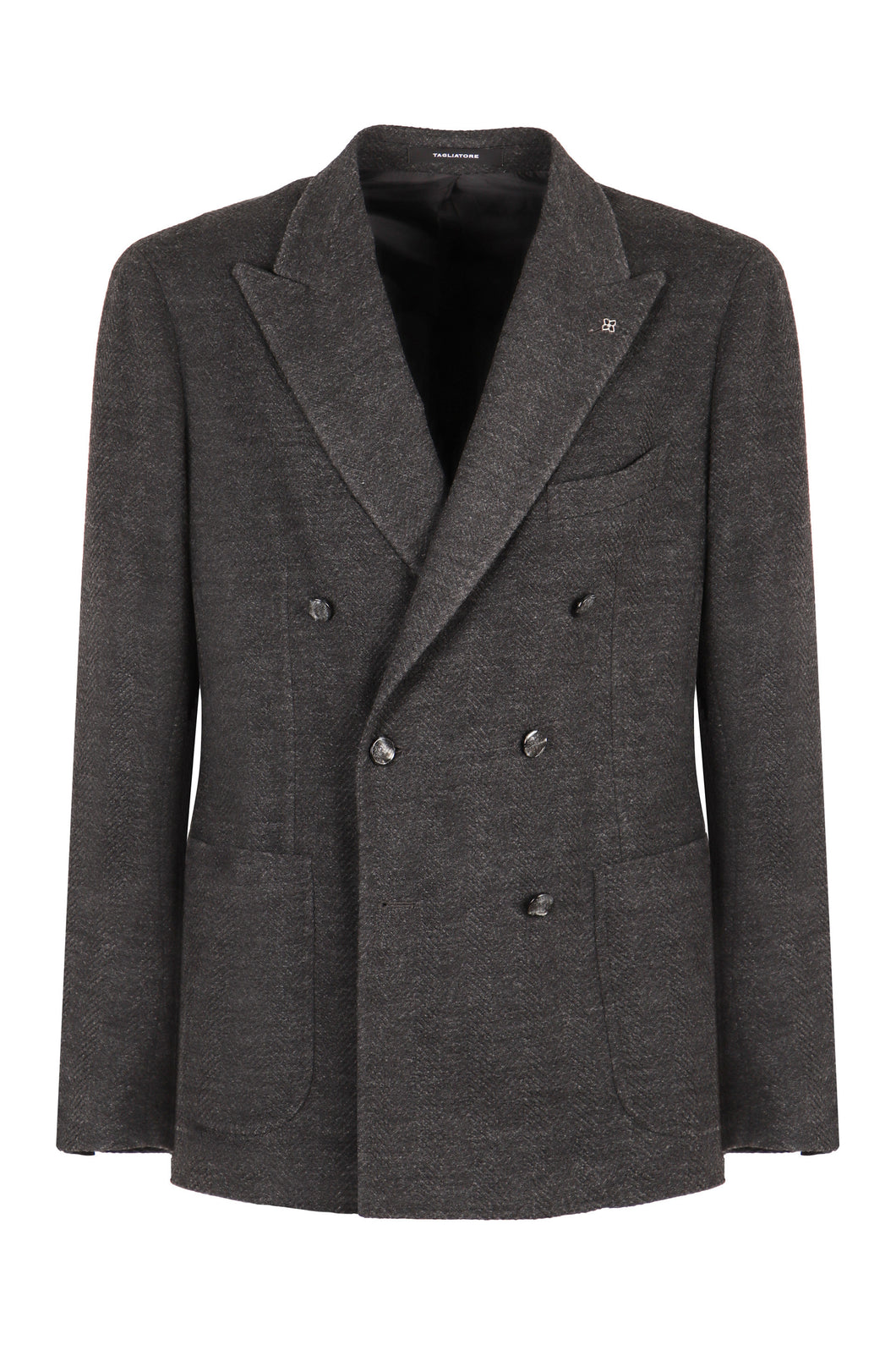 Double-breasted wool blend jacket