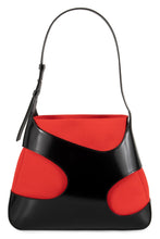 Load image into Gallery viewer, Leather and canvas shoulder bag
