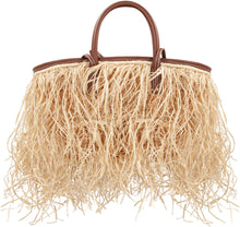 Load image into Gallery viewer, Le Panier Soli fringed raffia tote bag
