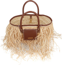 Load image into Gallery viewer, Le Panier Soli fringed raffia tote bag
