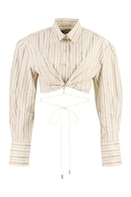 Load image into Gallery viewer, Plidao cropped poplin shirt

