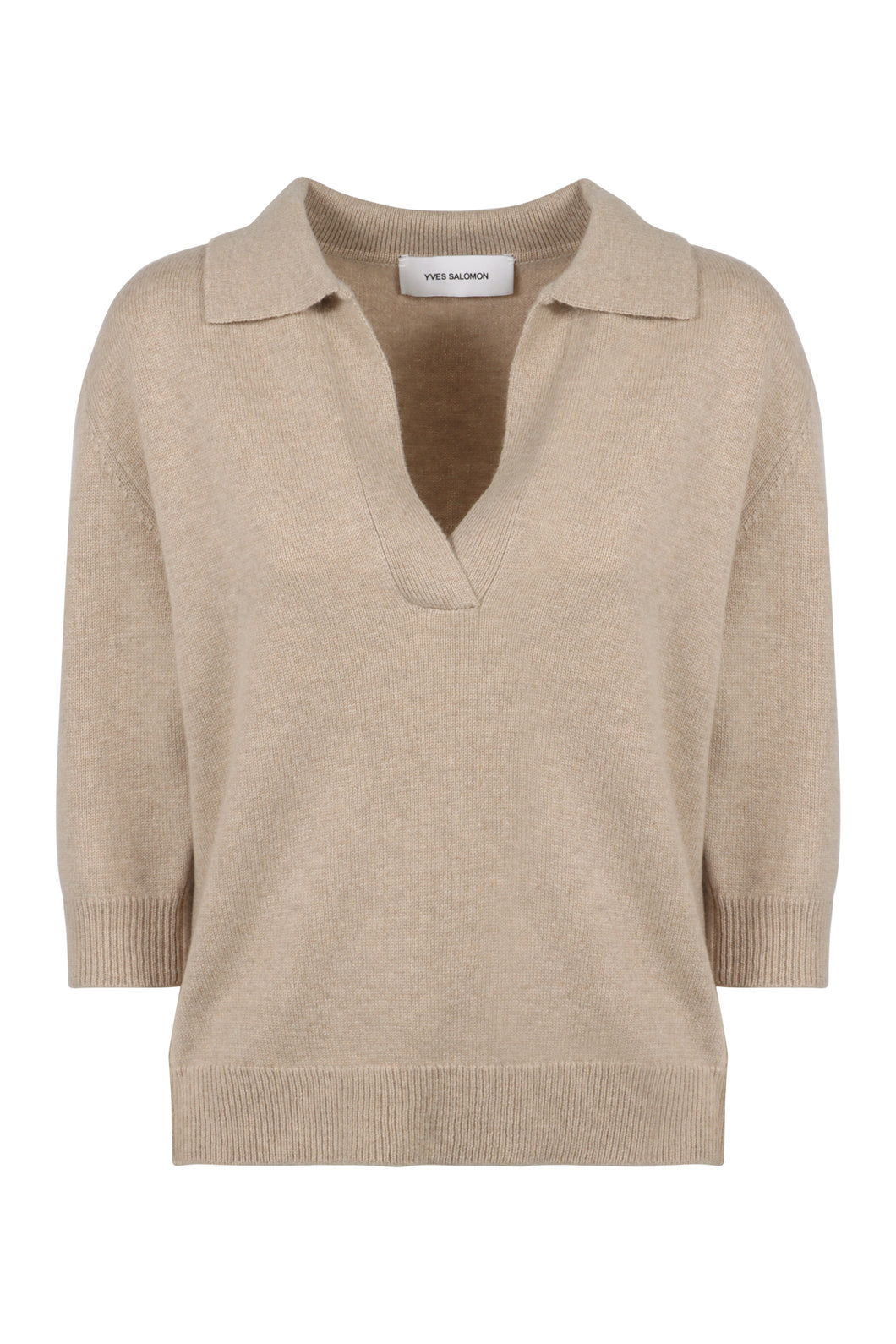 Knitted wool polo shirt