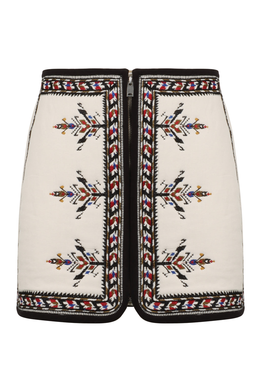Zip front mini skirt