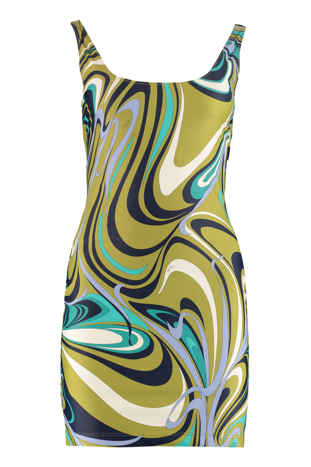 Printed jersey sheath-dress