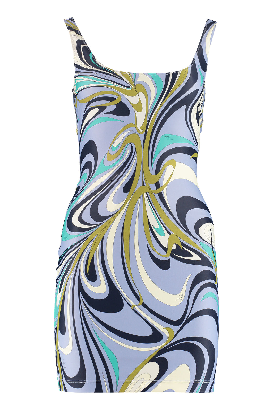 Printed jersey sheath-dress