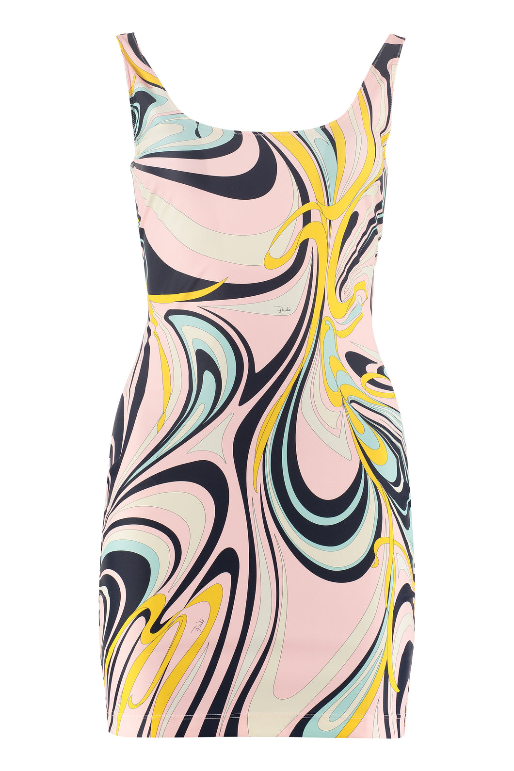 Printed jersey sheath-dress