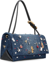 Load image into Gallery viewer, The large double bag in denim Trinket Charm
