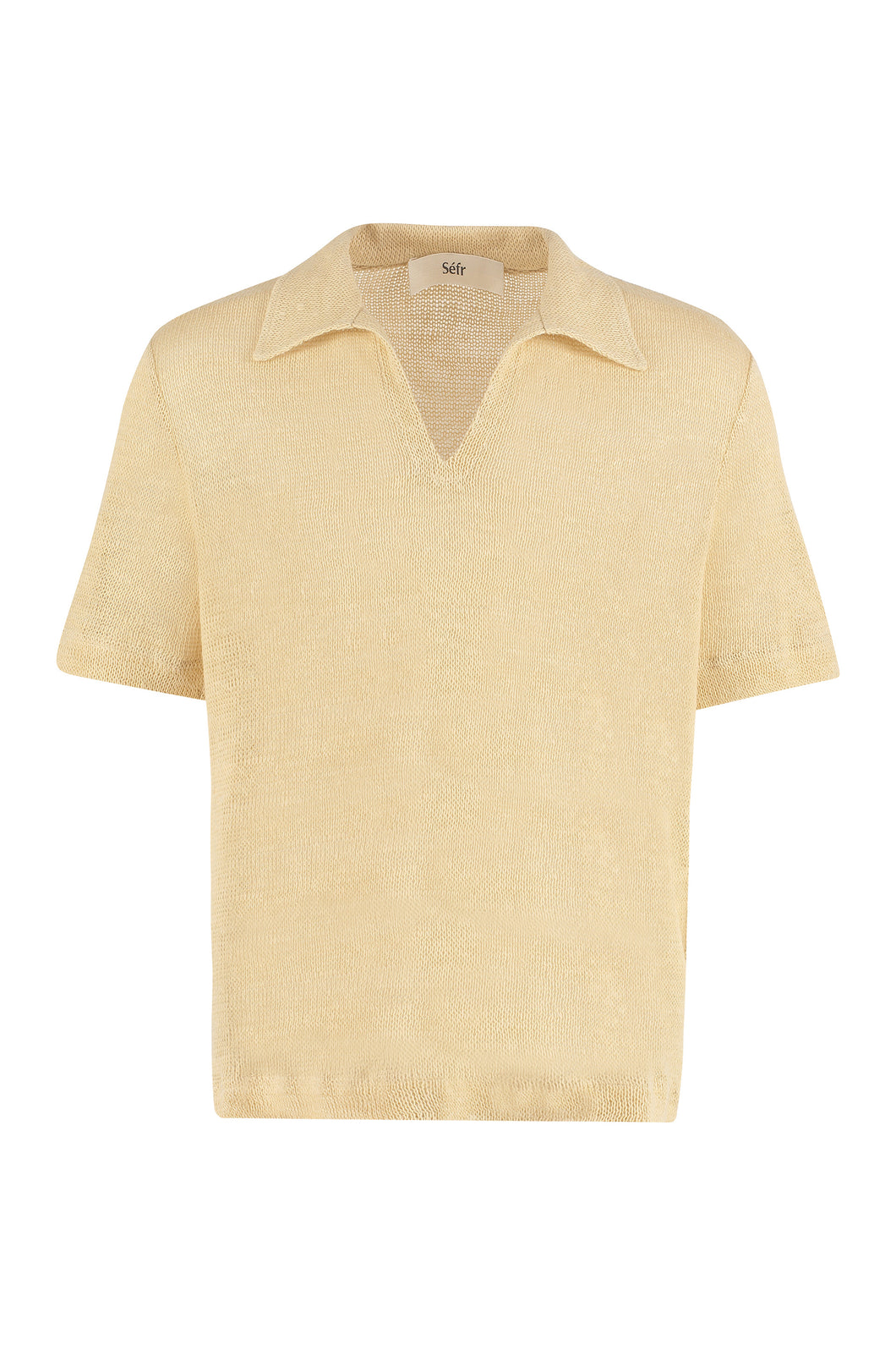 Ribbed knit polo shirt