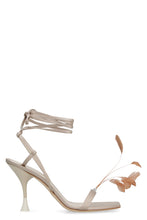 Load image into Gallery viewer, Kimi feather detail satin sandals
