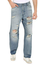 Load image into Gallery viewer, Destroyed straight leg jeans
