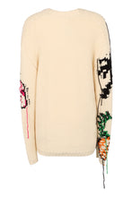 Load image into Gallery viewer, Intarsia details cotton cardigan
