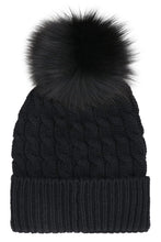 Load image into Gallery viewer, Beanie with fur pom-pom
