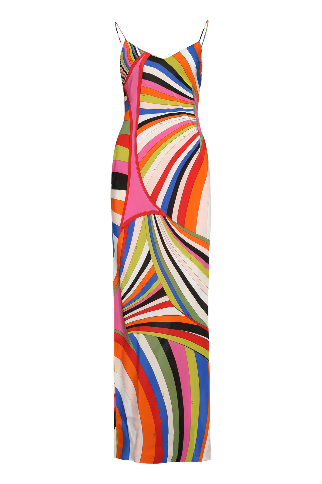 Printed silk long dress