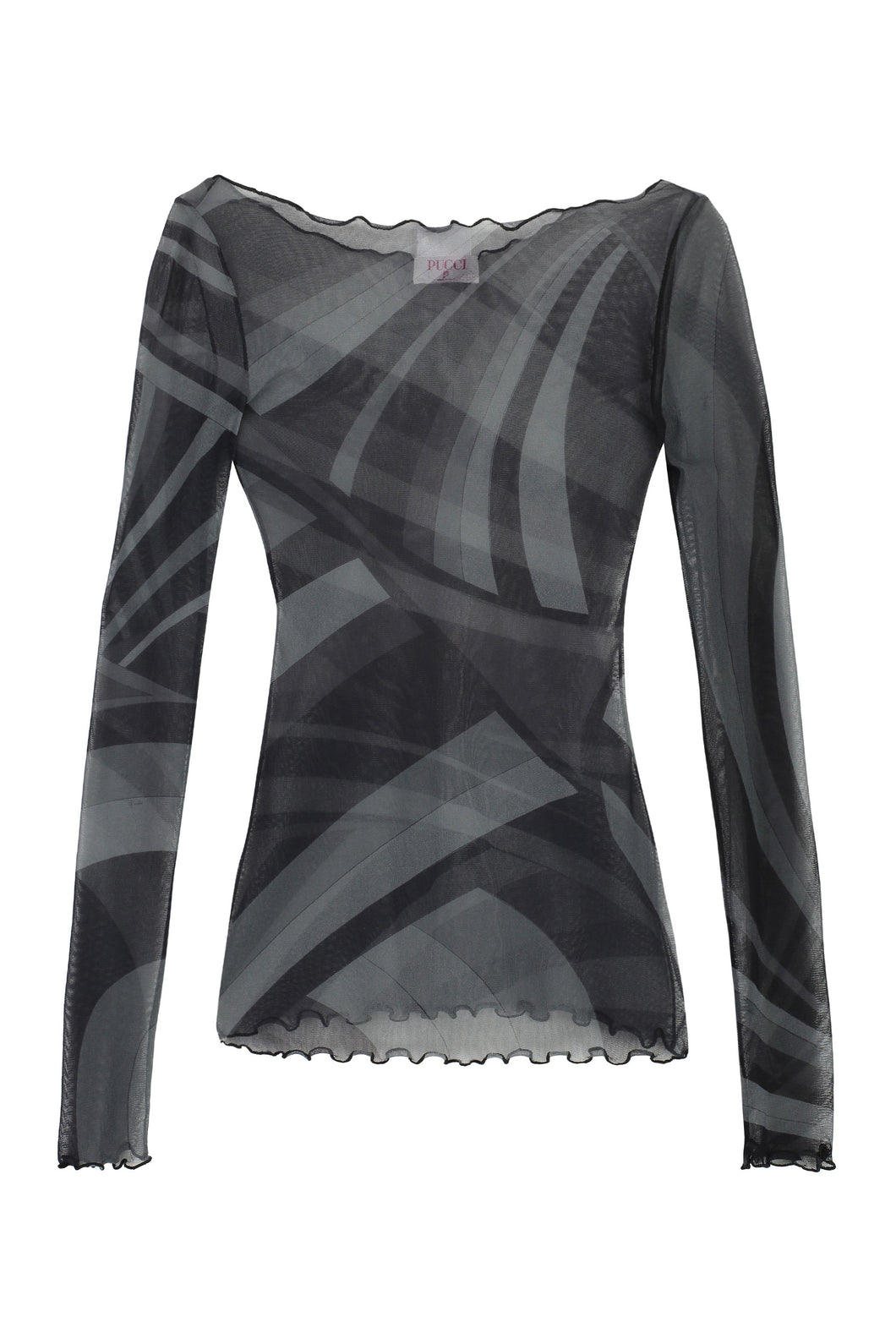 Printed long-sleeve top