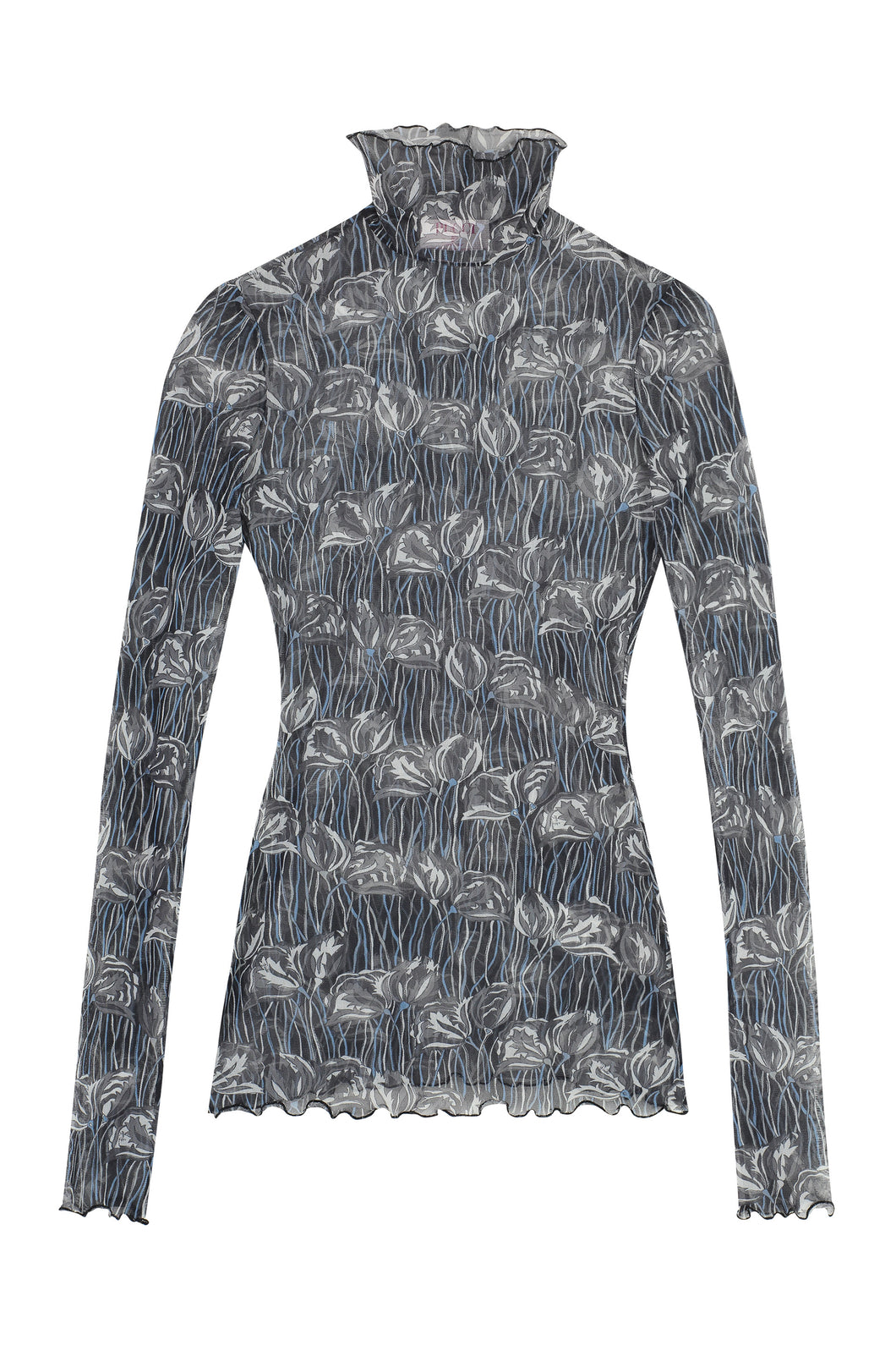 Printed long-sleeve top
