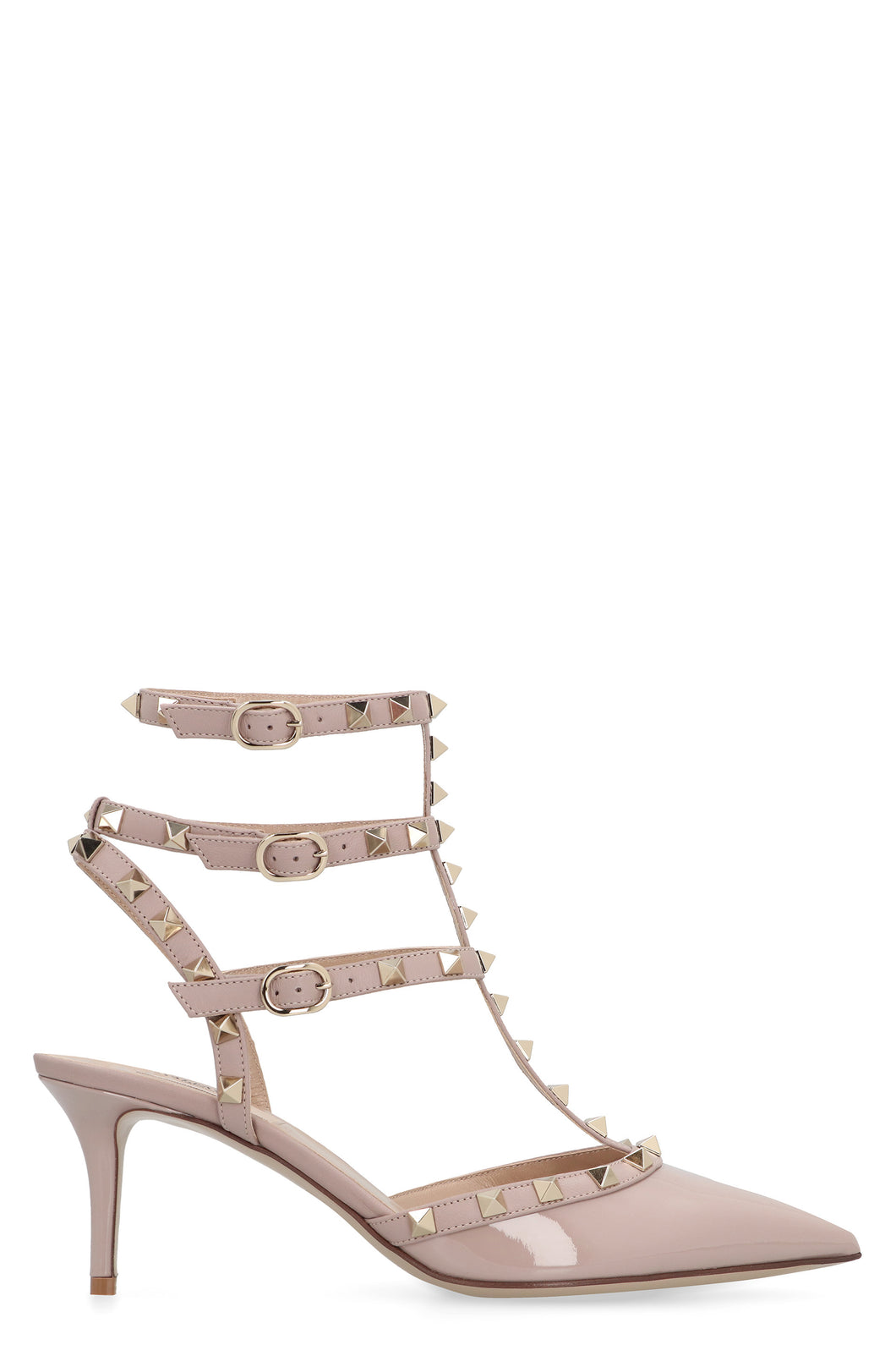 Rockstud Patent leather slingback pumps