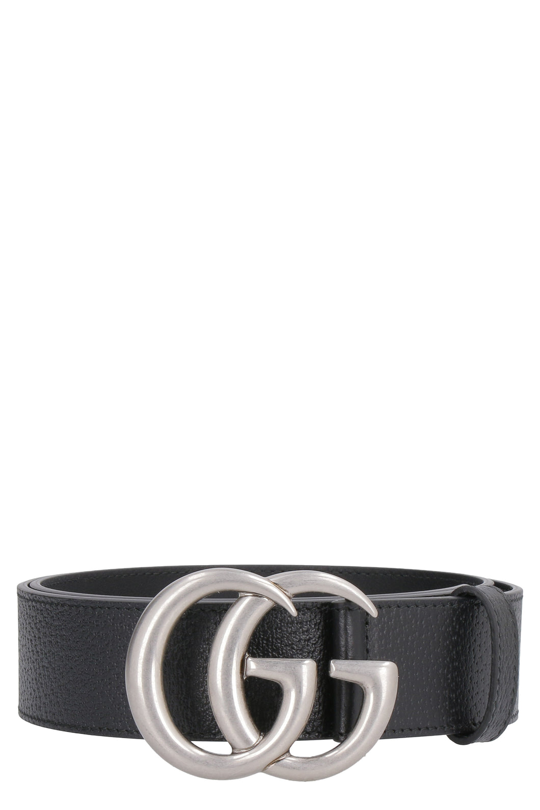 Leather belt with double G buckle