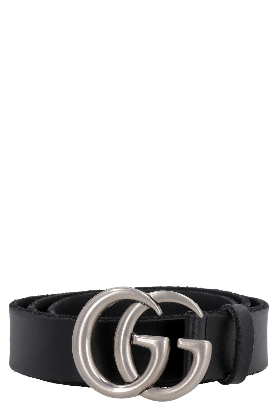 Leather belt with double G buckle