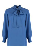 Load image into Gallery viewer, Pussy-bow collar georgette shirt
