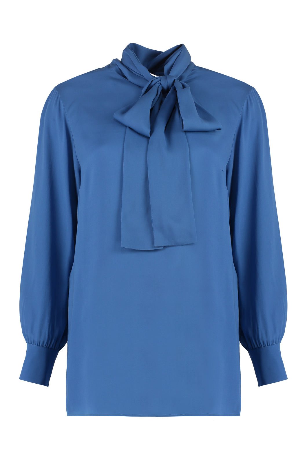 Pussy-bow collar georgette shirt