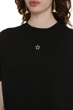 Load image into Gallery viewer, Embroidered star detail cotton t-shirt
