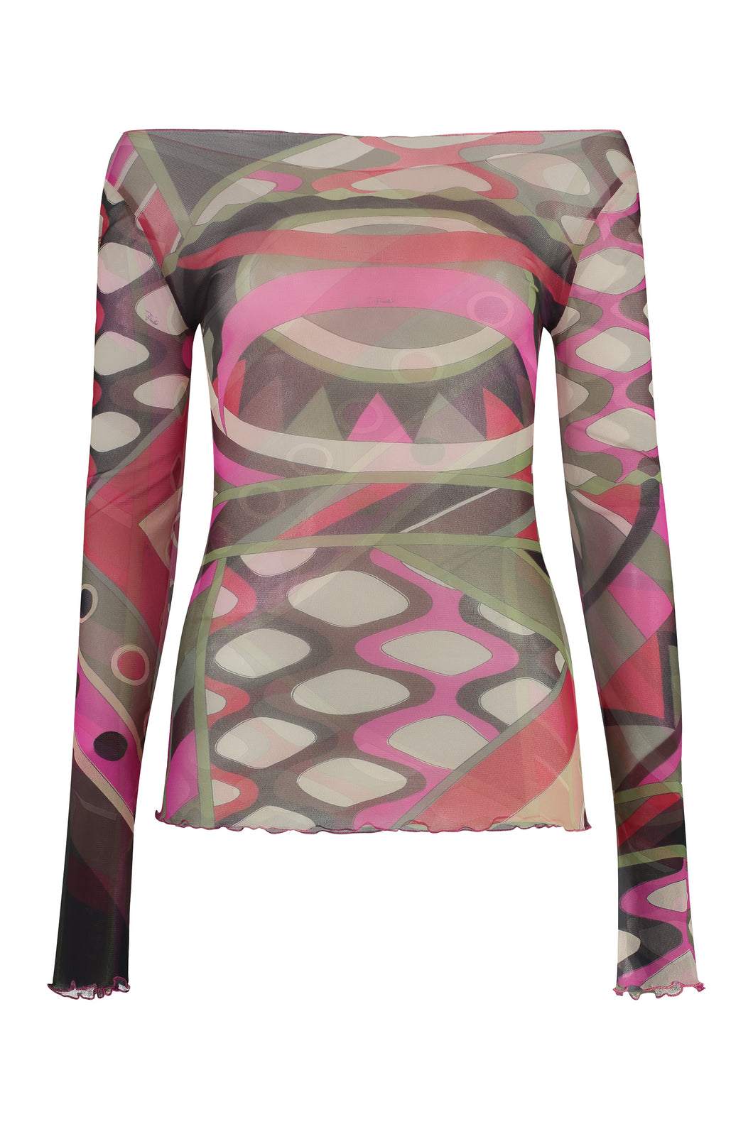 Printed long-sleeve top
