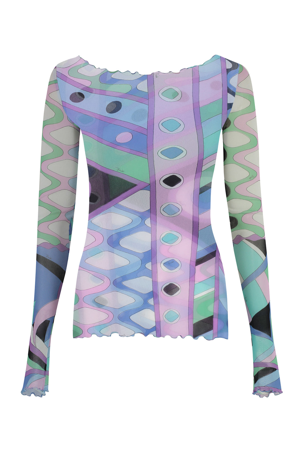 Printed long-sleeve top