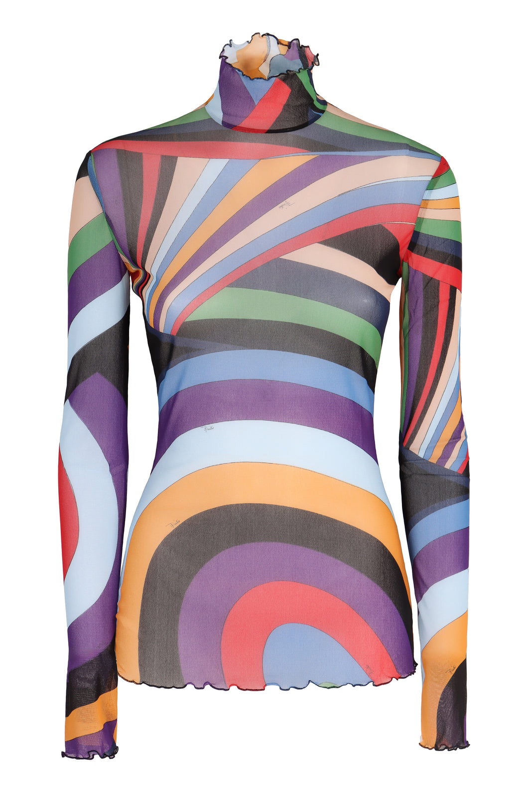 Printed long-sleeve top