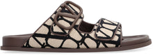 Load image into Gallery viewer, Valentino Garavani - Leather and fabric slides
