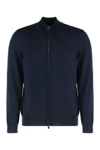 Load image into Gallery viewer, Cardigan in virgin wool with zip and logo
