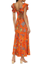 Load image into Gallery viewer, Ginger Frill printed silk dress
