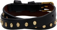 Load image into Gallery viewer, Leather bracelet with metal logo pendant and skull
