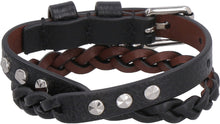 Load image into Gallery viewer, Leather bracelet with medallion and skull
