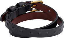 Load image into Gallery viewer, Leather bracelet with medallion and skull
