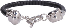 Load image into Gallery viewer, Skull leather bracelet
