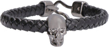 Load image into Gallery viewer, Skull braided leather bracelet
