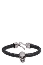 Load image into Gallery viewer, Skull braided leather bracelet
