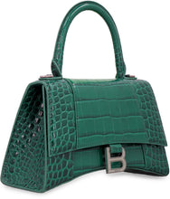 Load image into Gallery viewer, Hourglass crocodile print leather handbag
