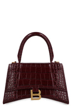 Load image into Gallery viewer, Hourglass crocodile print leather handbag
