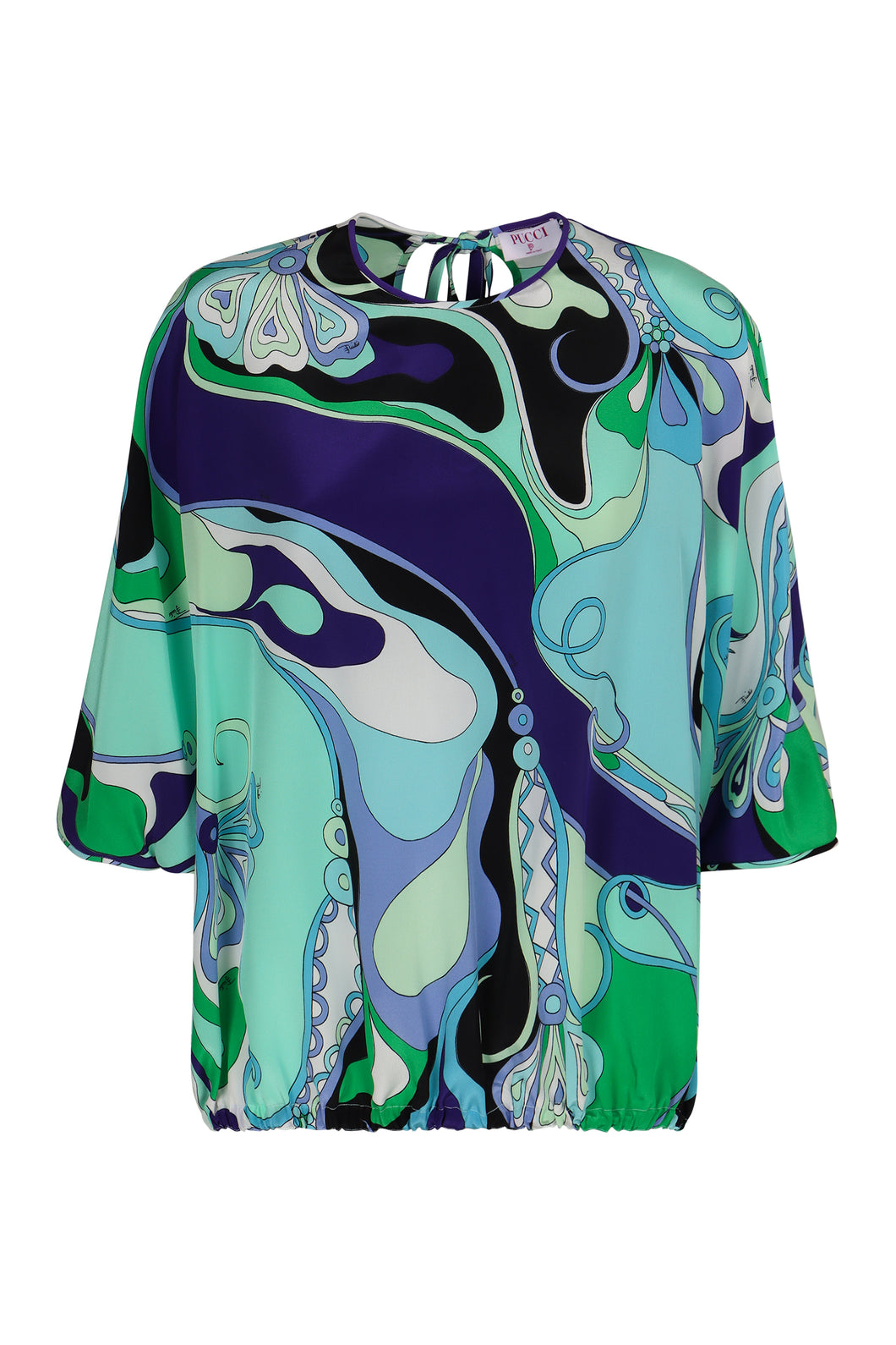 Printed silk blouse