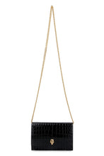 Load image into Gallery viewer, Skull croco-print leather clutch
