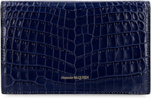 Load image into Gallery viewer, Skull croco-print leather clutch
